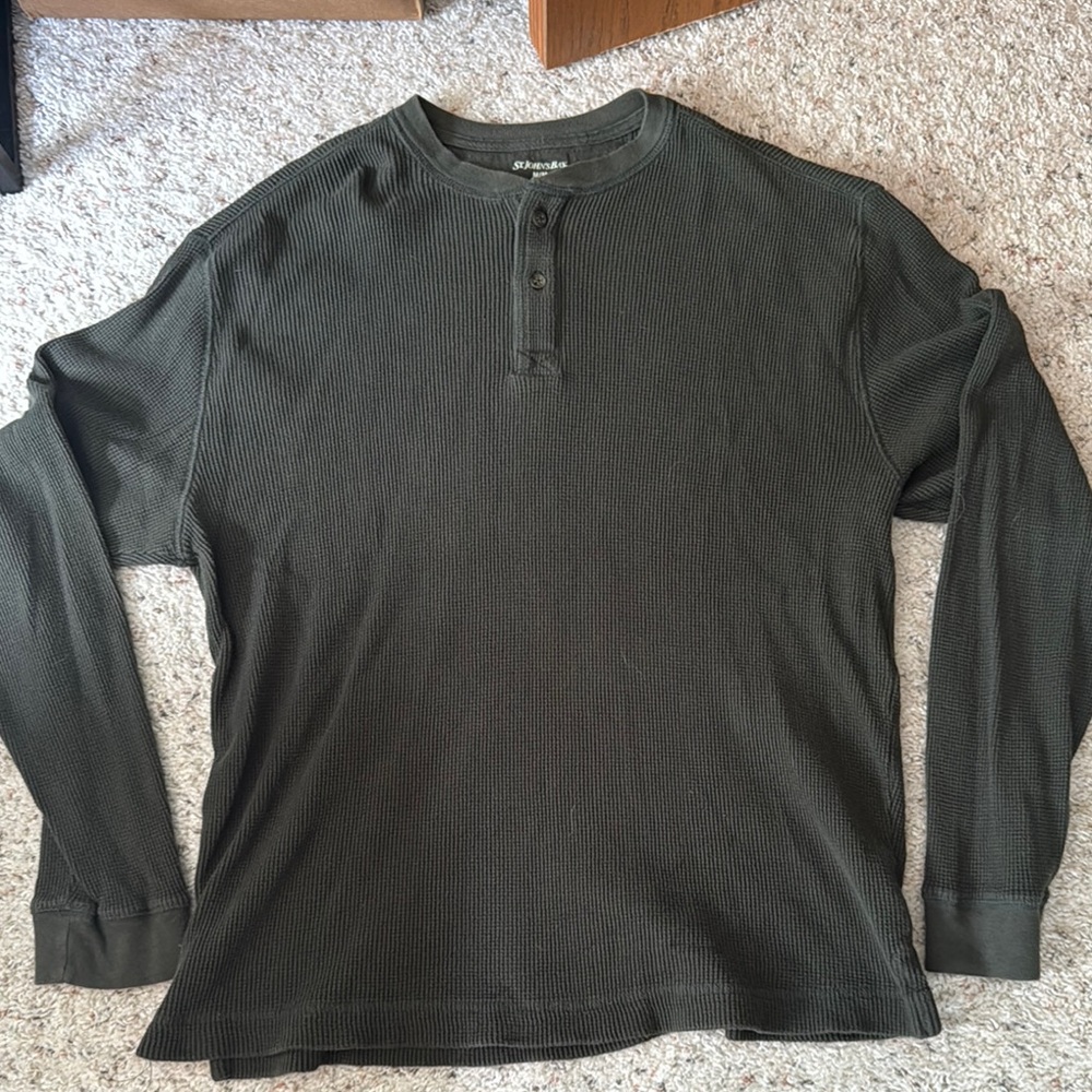 St. John's Bay Black Long Sleeve Tee Classic Fit